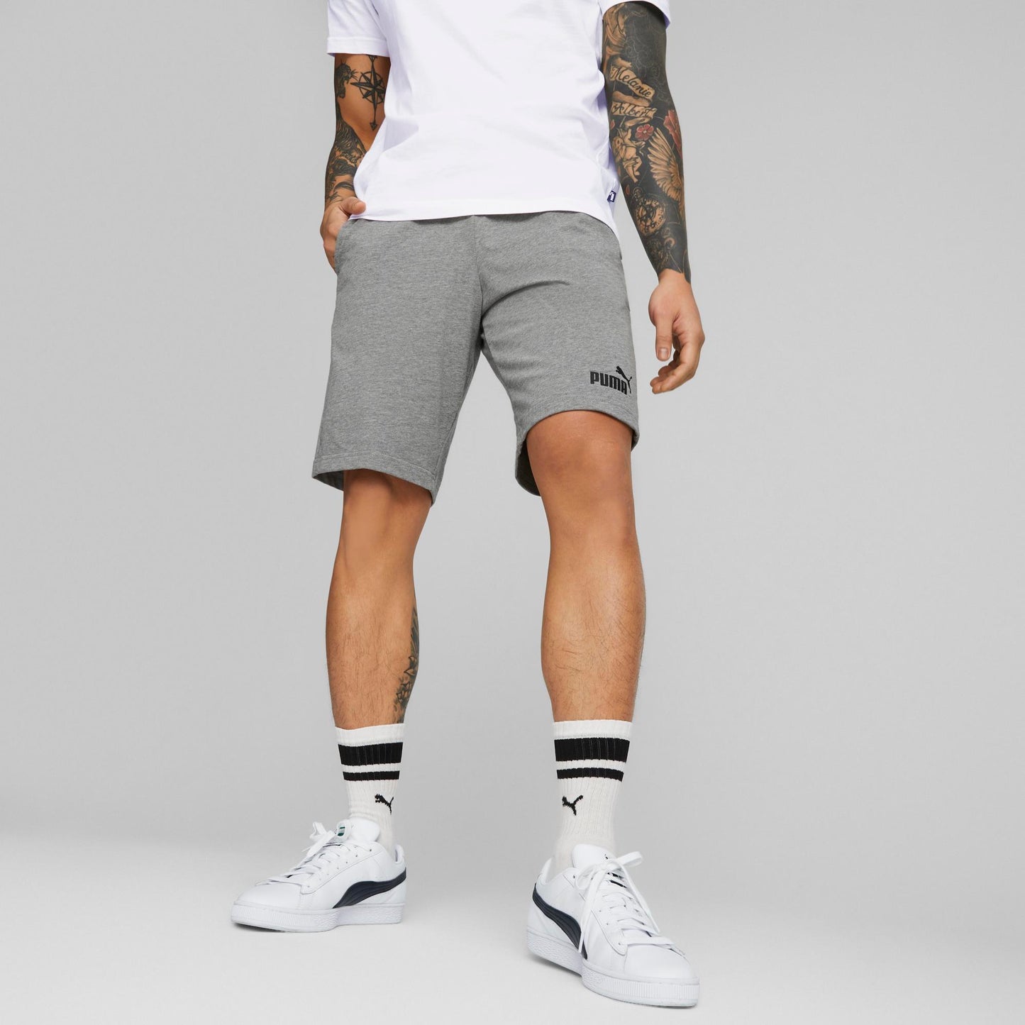 ESS JERSEY SHORTS (Medium Gray Heather)