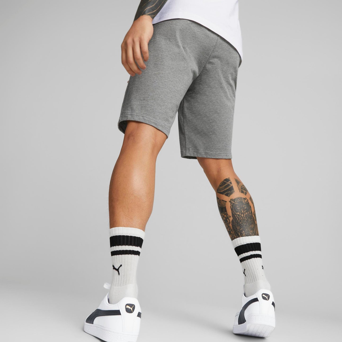 ESS JERSEY SHORTS (Medium Gray Heather)
